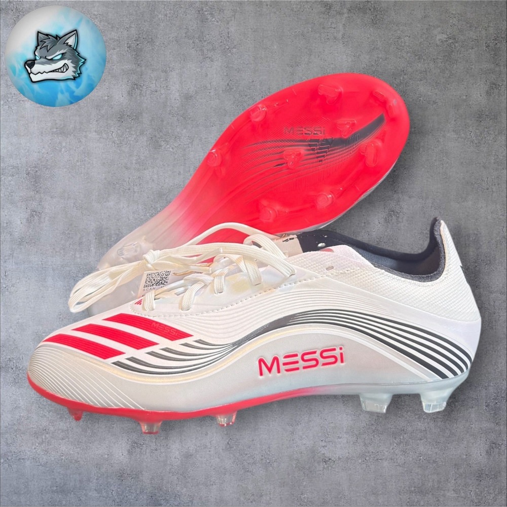 Adidas F50 Messi Elite FG Soccer Cleats Youth Size 5 White Lucid Red JP7451